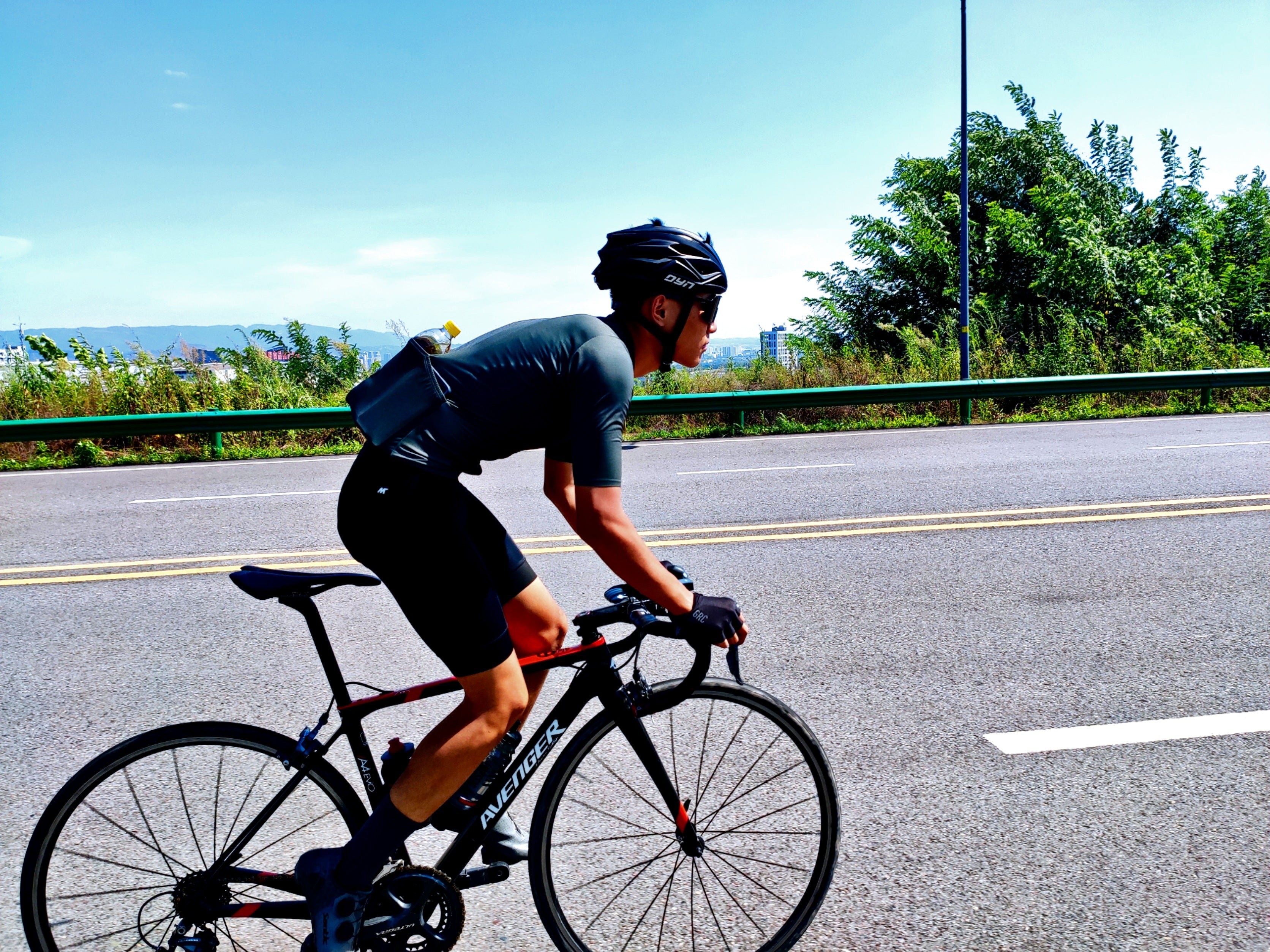 Riding on the road- Avenger carbon bike